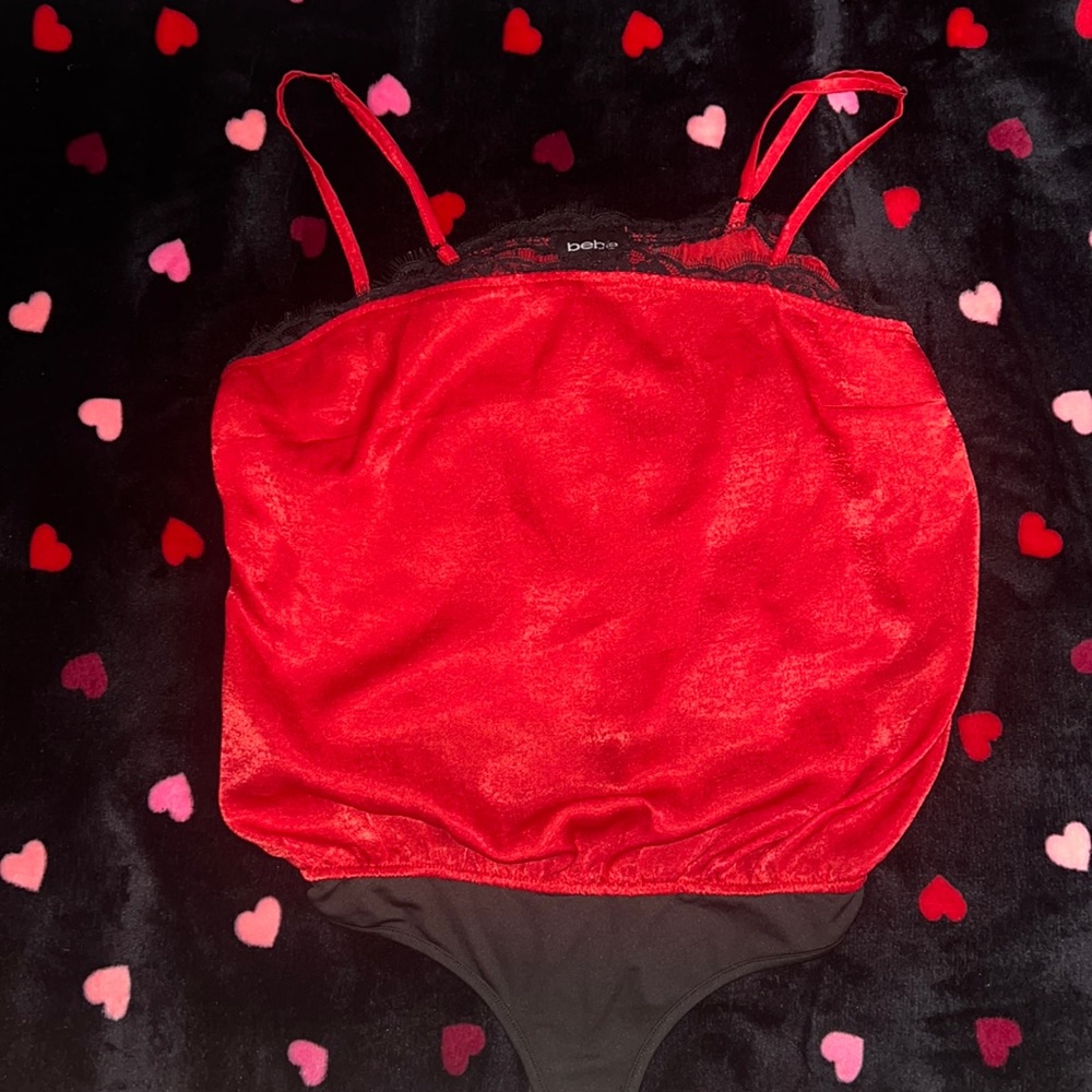 Bebe Red Lace Bodysuit